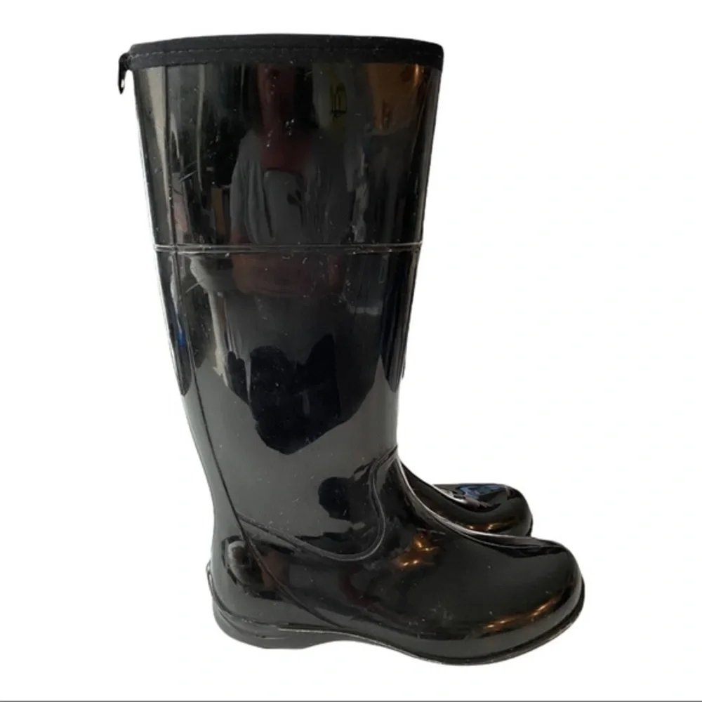 Kamik Womens Glossy Black Rain Boots - Size 6